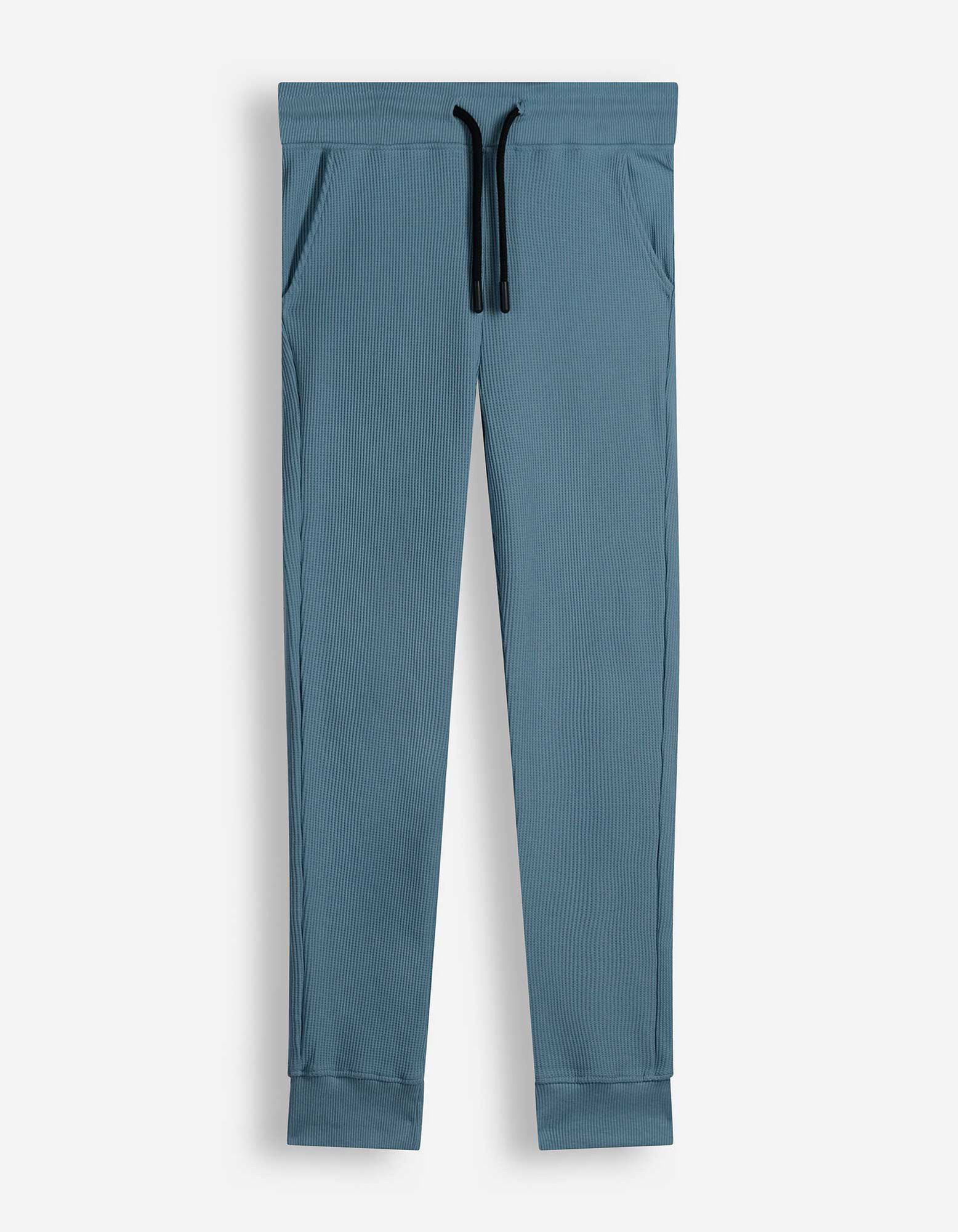 Joggingbroek - Wafelstructuur - blauw