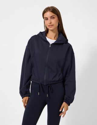 Sweatvest - Tunnelkoord in de zoom - Donkerblauw