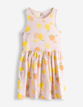 Kleid - Allover-Print - rosa