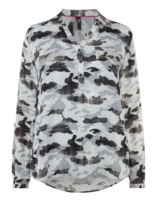 Damen Bluse mit Camouflage-Muster