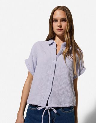 Hemd - Musselin - Lila