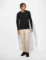 Langarmshirt - einfarbig - schwarz