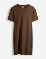 Strickkleid - Kurze &Auml;rmel - braun