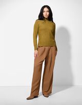 Pantaloni - Picior larg - Maro deschis