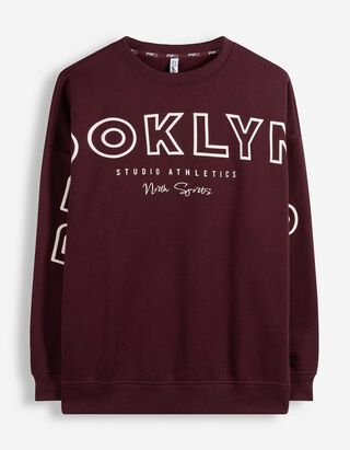 Sweatshirt - Baumwoll-Mix - Lila