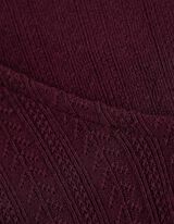 Hosszú ujjú felső - Pointelle - sotetlila