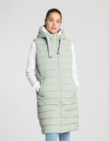 Lange Weste - Kapuze mit Tunnelzug