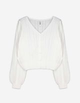 Cardigan - Effetto lana - bianco
