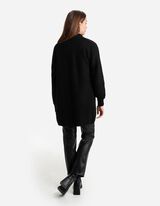 Lang vest - Ribtricot - zwart