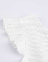 Top - Waffelstruktur - weiß