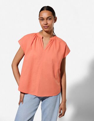 Halenkov&eacute; tričko - Jednobarevn&eacute; - sv. cervena