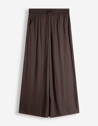 Pyjamahose - Satin - Dunkelbraun