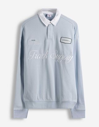 Sweatshirt - Polokragen - hellblau