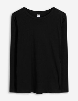 Tričko s dlouhým rukávem - Bavlna - cerná