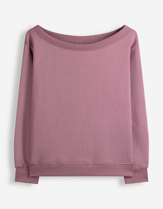Sweatshirt - Off-the-shoulder - Lichtpaars