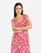 sukienka maxi - wycięcie z tyłu - ciemny czerwony