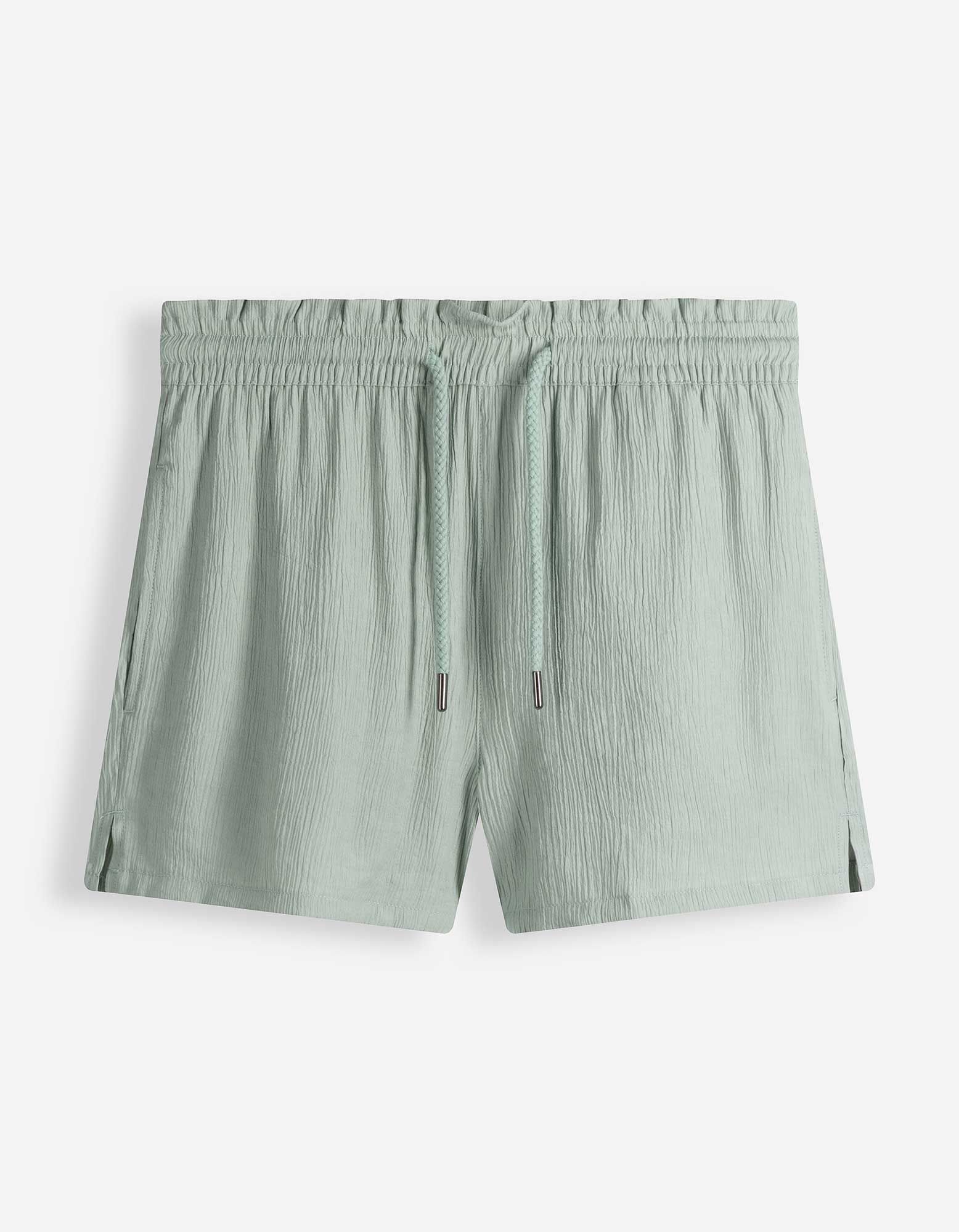 Shorts - Elastischer Bund - Gr&uuml;n