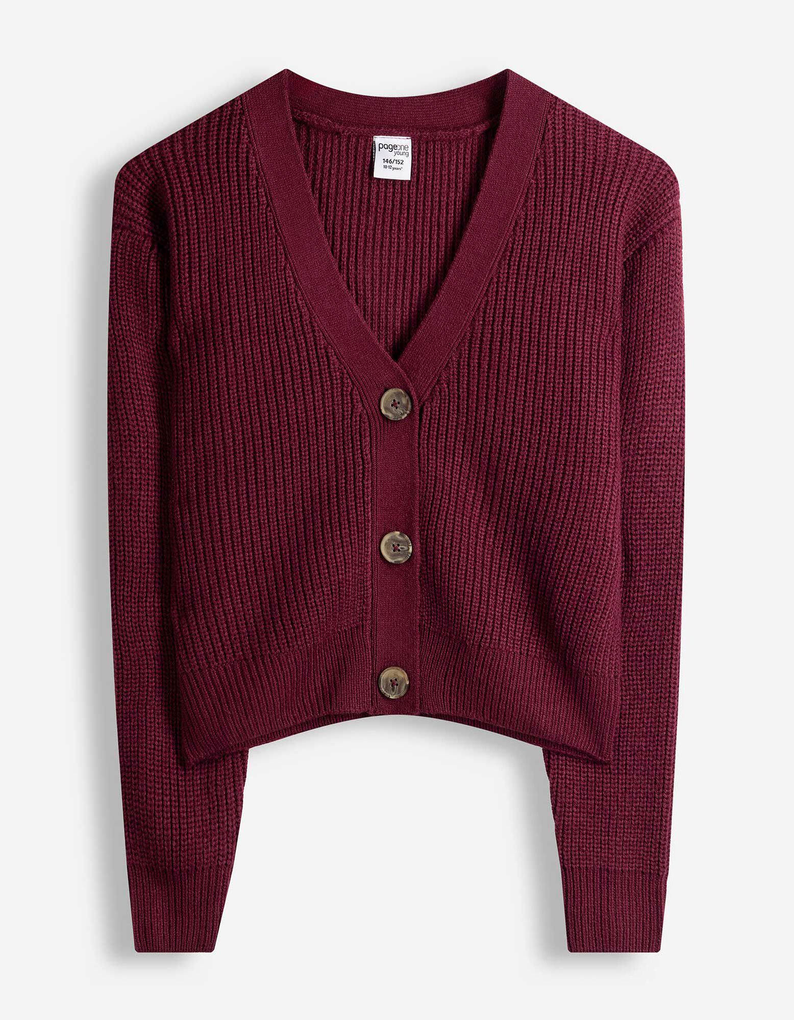 Cardigan - einfarbig - Dunkelrot