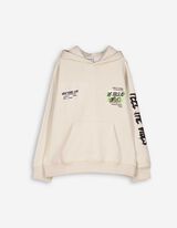 Felpa con cappuccio - Stampa sul retro - beige