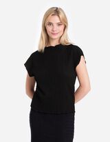 koszulka - Marszczony wygląd - czarny