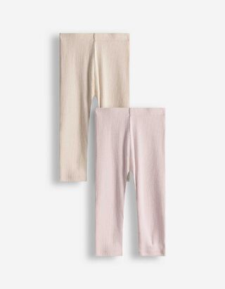 Leggings - 2er-Pack - rosa