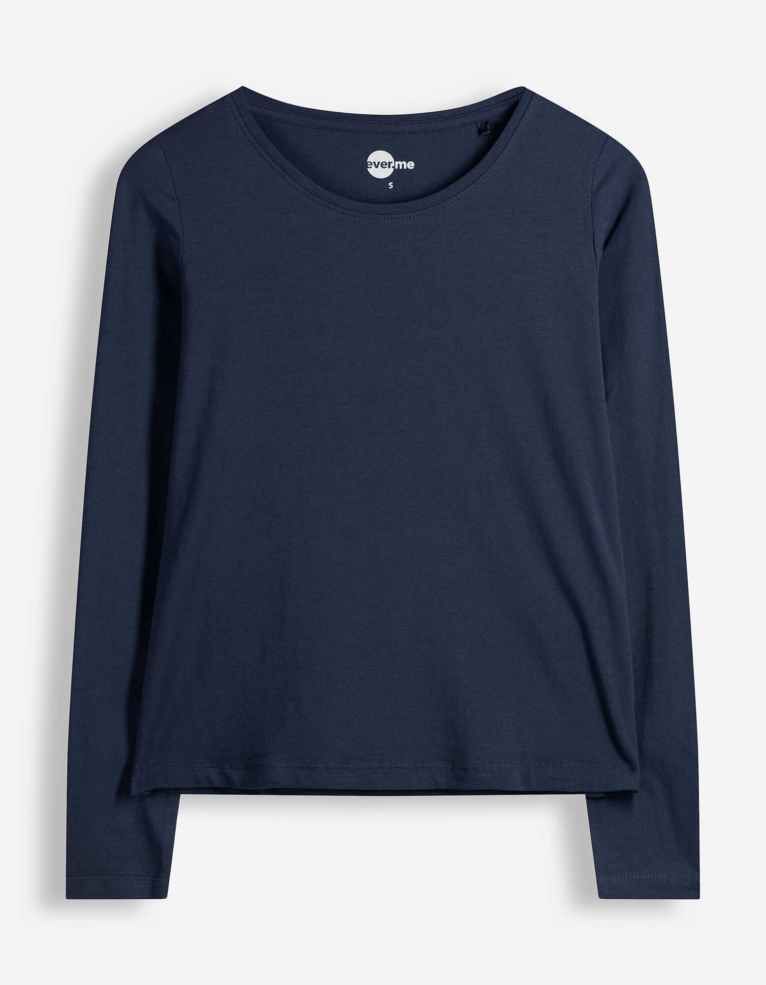 Langarmshirt - Baumwolle - Dunkelblau