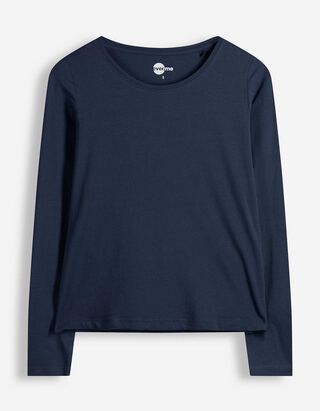 Langarmshirt - Baumwolle - Dunkelblau