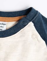 Bluză de corp cu m&acirc;necă lungă - Imprimeu - Bej