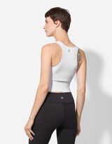 Cropped Top - Gerippt - weiß