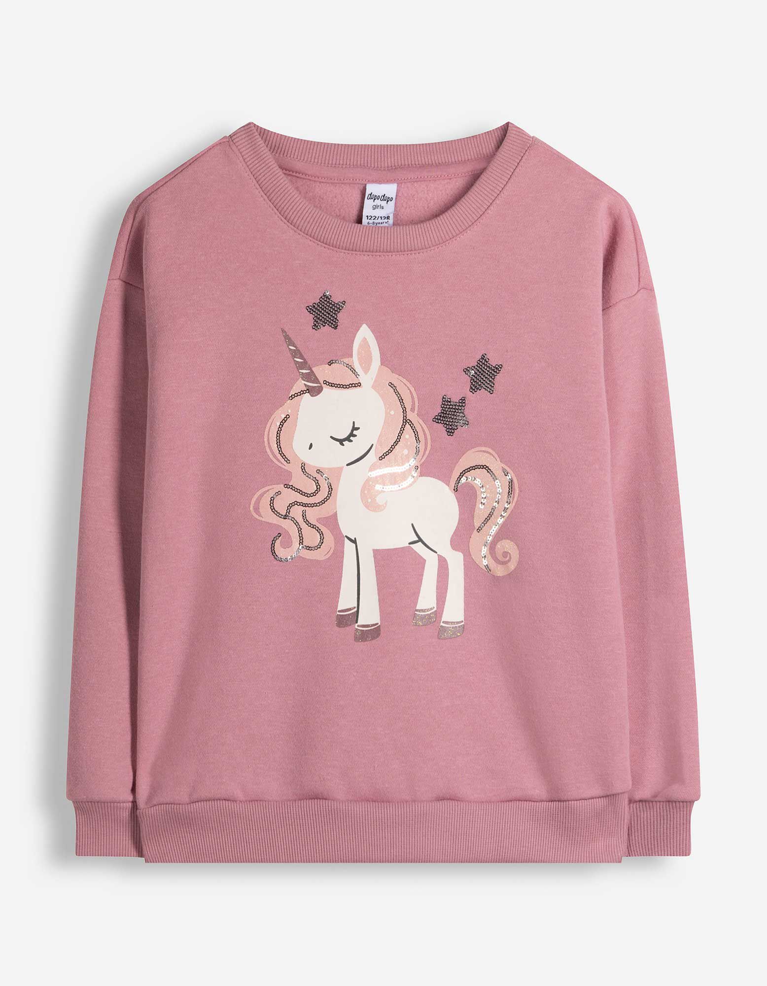 Sweatshirt - Paillettenbesatz - Lila