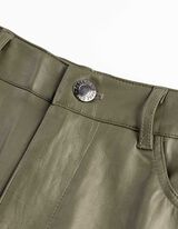 Kalhoty - Imitace kůže - tmave zelena