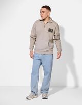 Sweatshirt - Troyer - hellgrau