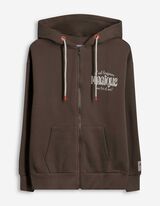 Sweatjacke - Print - hellbraun