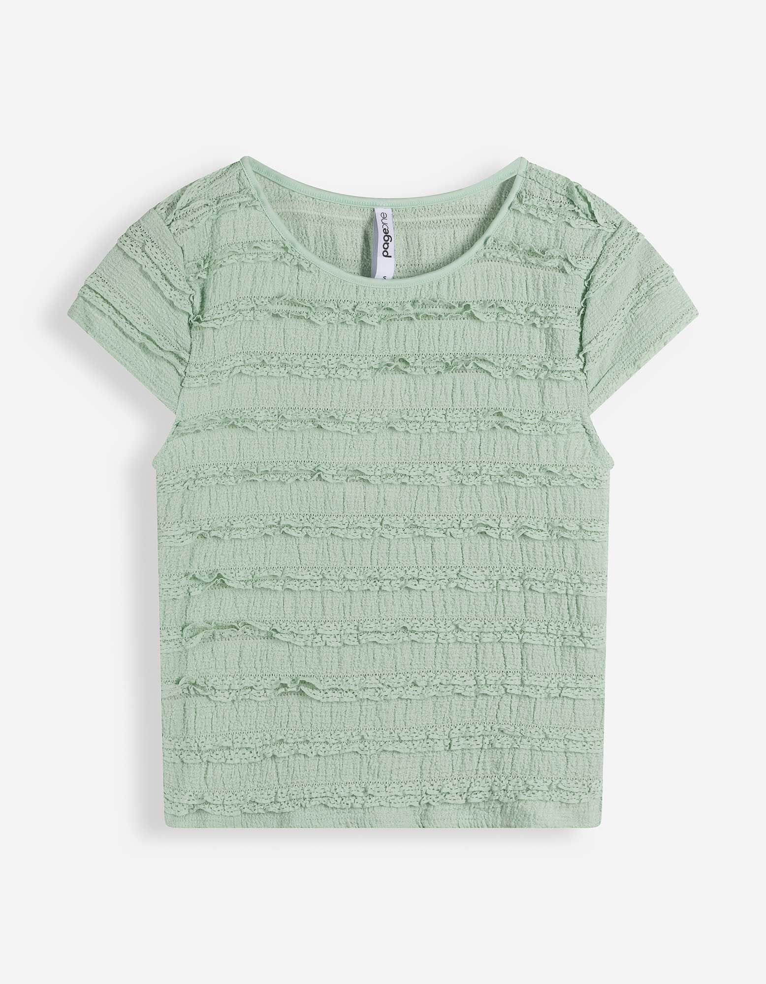 T-shirt de court - raccourci - menthe