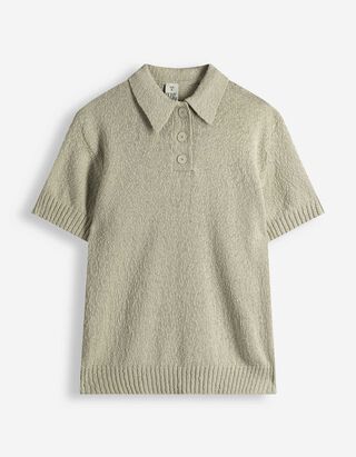 Strickpullover - Polokragen - dunkelgr&uuml;n