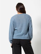 Maglione - Scollo a V - blu