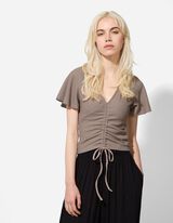 Maglia - Volant - beige