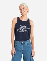 Top - Sprednja tisk - temno modra