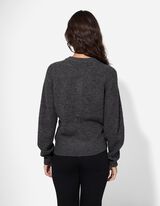 Cardigan - Structură cu nervuri - Gri