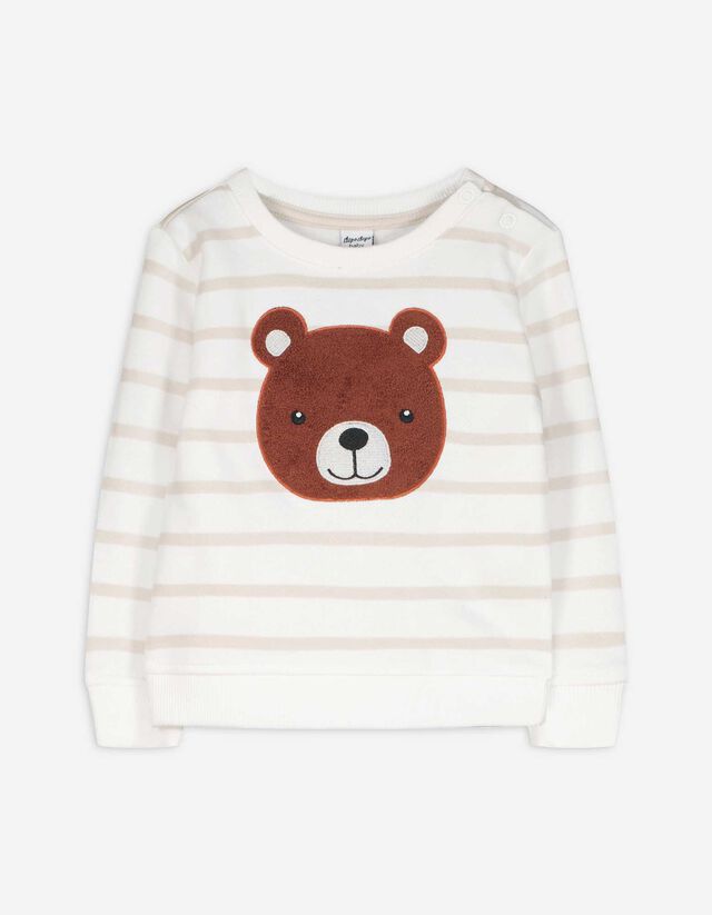 Sweatshirt - Borduursels - wit