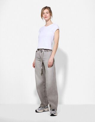 Dž&iacute;ny - Rovn&yacute; střih Straight Fit - seda