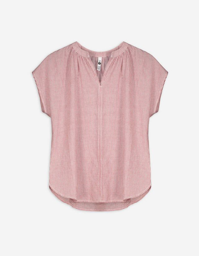 Blouse - V-hals - donkerrood
