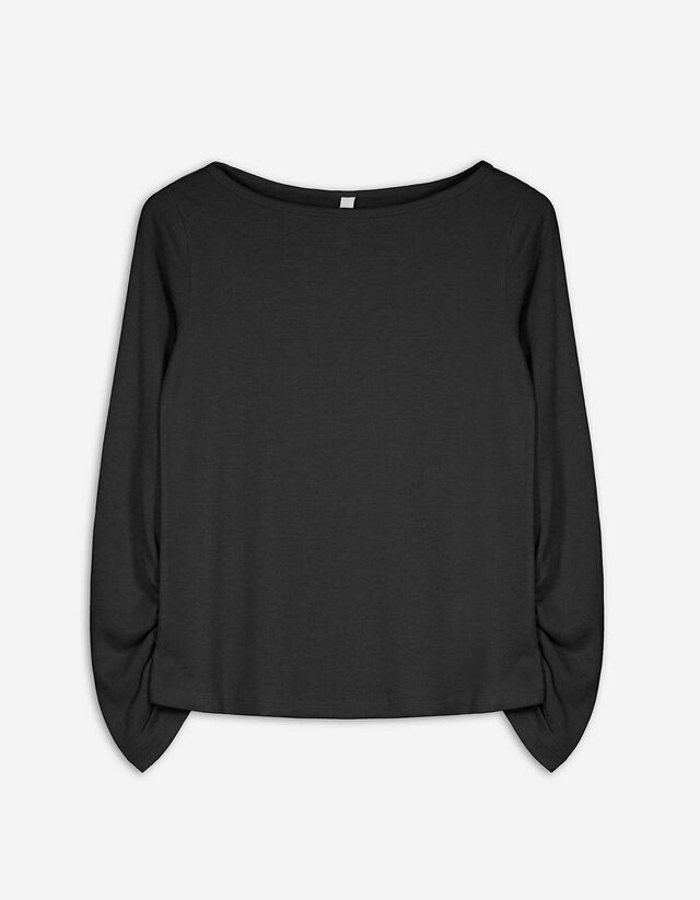 Langarmshirt - Lurex - schwarz