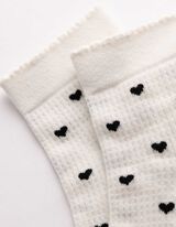 Socken - Herzen - wei&szlig;