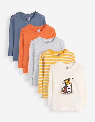 Langarmshirt - 5er-Pack