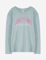 Langarmshirt - Print - türkis
