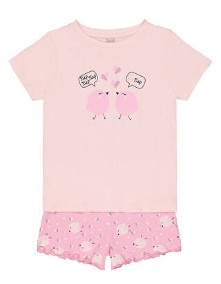 M&auml;dchen Pyjama mit K&uuml;ken-Print
