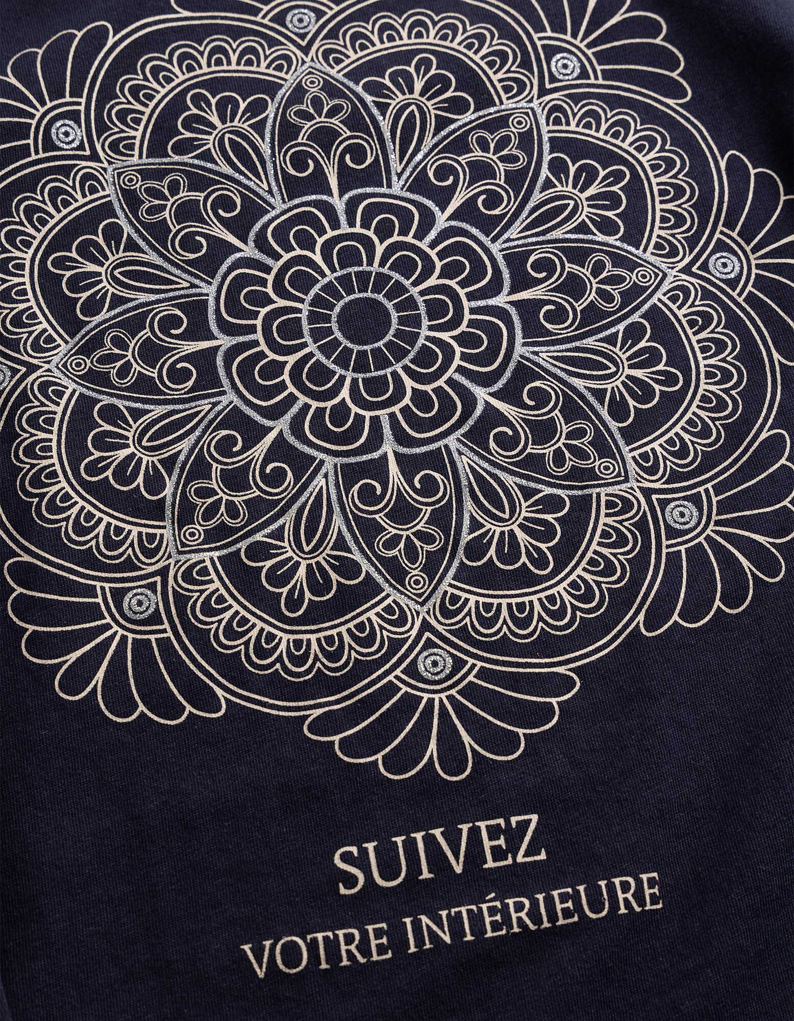T-Shirt - Glitzerprint - Dunkelblau