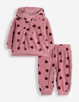 Set uit hoodie en broek - Fleece - Lichtroze