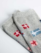 Sokken - Kerst - lichtgrijs